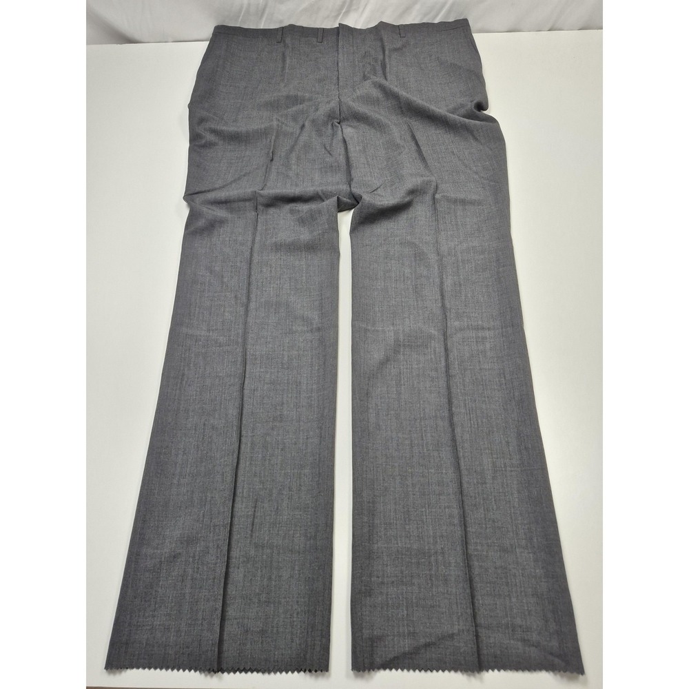 VTG Racquet Club Dress Pants Mens 48x36 Gray Poly Wool Flat Front Unhemmed USA